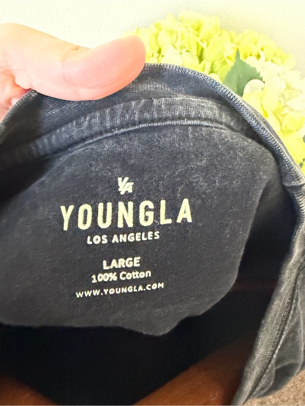 YoungLA M443 Black Washed Crewneck Sweatshirt and matching Joggers M430 - Picture 4 of 9